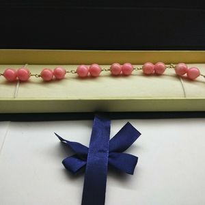 14k yellow gold and pink coral reef bracelet